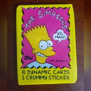 1990 simpsons unopened pack of cards.